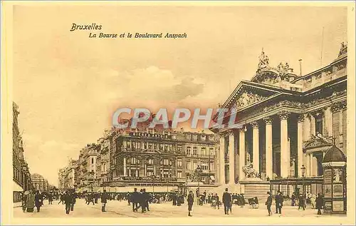 Cartes postales Bruxelles La Bourse et le Boulevard Anspach