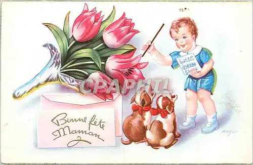 Cartes postales Bonne Fete Maman Chiens