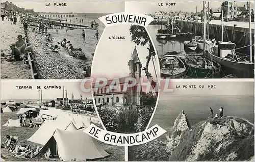 Cartes postales moderne Souvenir de Grandcamp La Plage Le Port L'Eglise Terrain de Camping