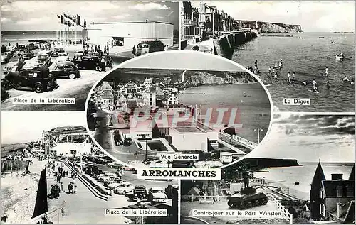 Cartes postales moderne Arromanches Place de la Liberation La Digue Vue Generale Place de la Liberation La digue Place d