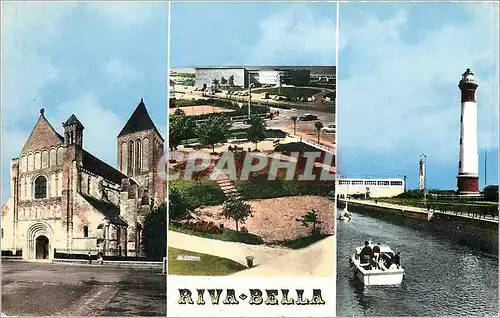 Moderne Karte Riva Bella Calvados L'Eglise Le Casino vu du Square Phare