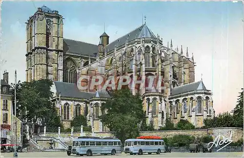 Cartes postales moderne Le Mans La Cathedrale Saint Julien Autobus