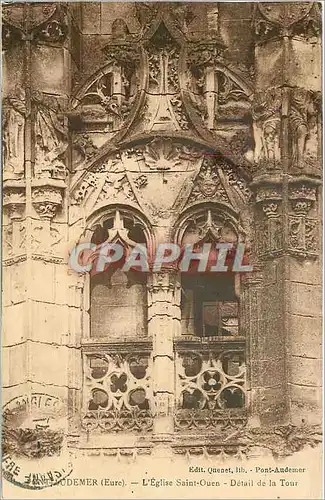 Ansichtskarte AK Pont Audemer Eure L'Eglise Saint Ouen Detail de la Tour