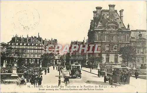 Ansichtskarte AK Paris Le Jardin des Tuilleries et le Pavillon de Rohan Autobus