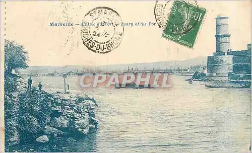 Cartes postales Marseille Entree du Port Bateau Phare