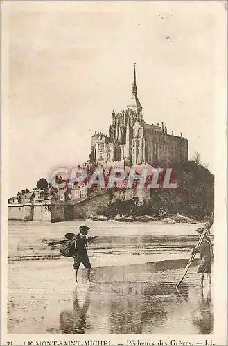 Ansichtskarte AK Le Mont Saint Michel Pecheurs des Greves Peche