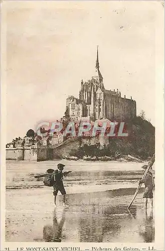Cartes postales Le Mont Saint Michel Pecheurs des Greves Peche