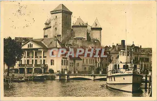 Cartes postales Annecy Haute Savoie Chateau des Ducs de Nemours Bateau