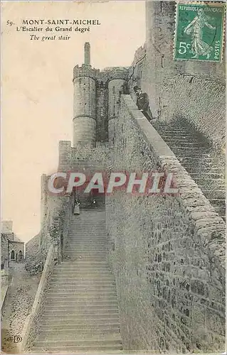 Cartes postales Mont Saint Michel L'Escalier du Grand degre