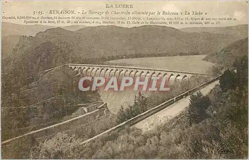 Cartes postales Renaison Le Barrage de Chartrain alimente par le Ruisseau