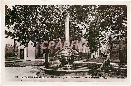Cartes postales Aix en Provence Fontaine des Quatre Dauphins Rue Cardinale