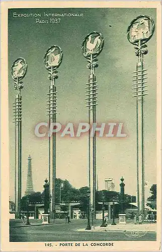 Cartes postales Exposition Internationale Paris Porte de la Concorde Tour Eiffel