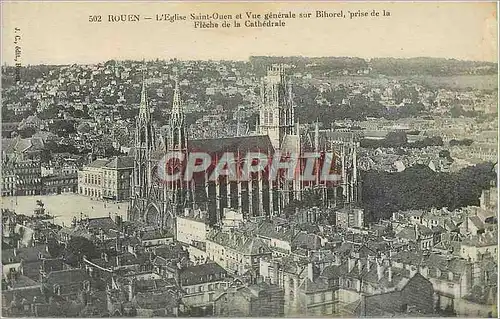 Ansichtskarte AK Rouen L'Eglise Saint Ouen et Vue generale sur Bihorel prise de la Fleche de la Cathedrale