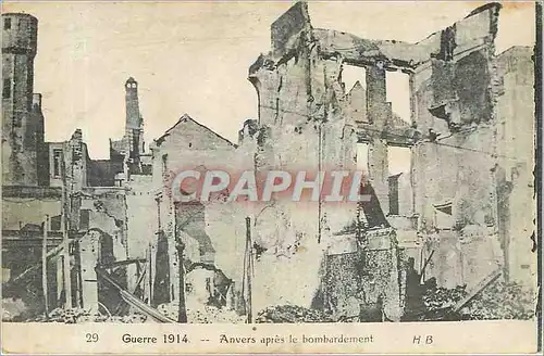 Cartes postales Guerre 1914 Anvers apres le bombardement  Militaria