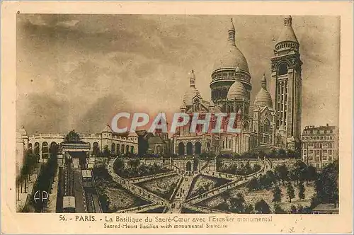 Cartes postales Paris La Basilique du Sacre Coeur avec l'Escalier monumental