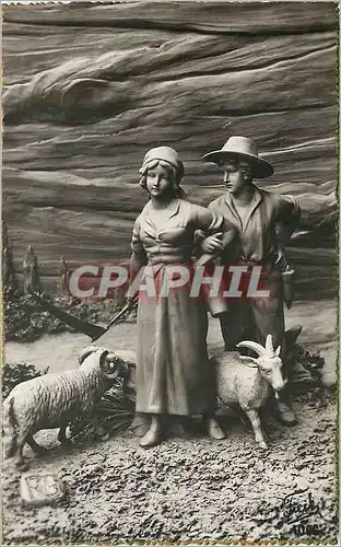 Cartes postales Fantaisie Femme Chevre