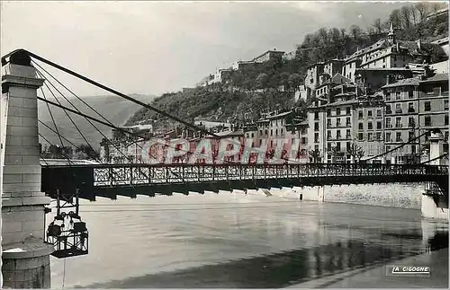 Moderne Karte Grenoble Isere Pont suspendu et Fort Rabot