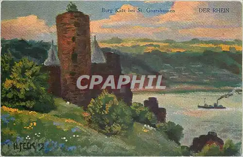 Cartes postales Burg Katz bei St Goarshausen Der Rhein