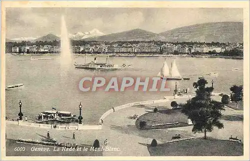 Cartes postales Geneve La Rade et le Mont Blanc
