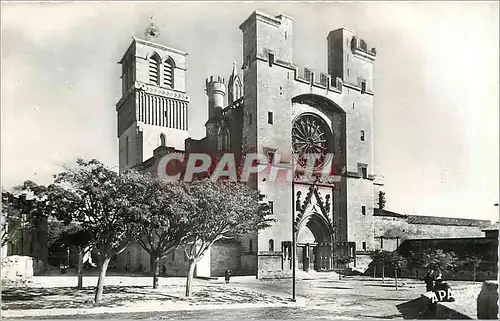 Cartes postales moderne Beziers Herault Cathedrale St Nazaire Facade sur le Rempart