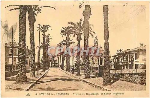 Cartes postales Hyeres les Palmiers Avenue de Beauregard et Eglise Anglicane