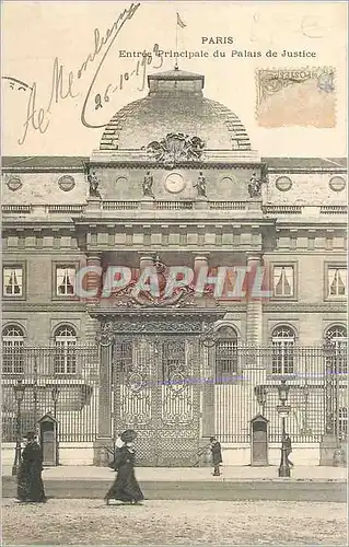 Cartes postales Paris Entree Principale du Palais de Justice