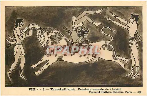Cartes postales Taurokathapsia Peinture murale de Cnosse