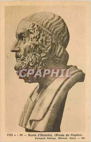 Cartes postales Buste d'Homere Musee de Naples