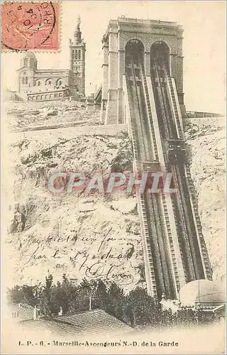 Cartes postales Marseilles Ascenseurs ND de la Garde