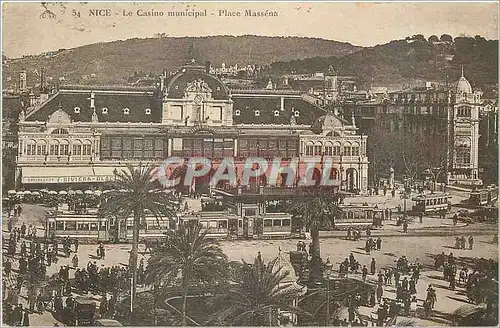 Cartes postales Nice Le Casino Municipal Place Massena Tramway