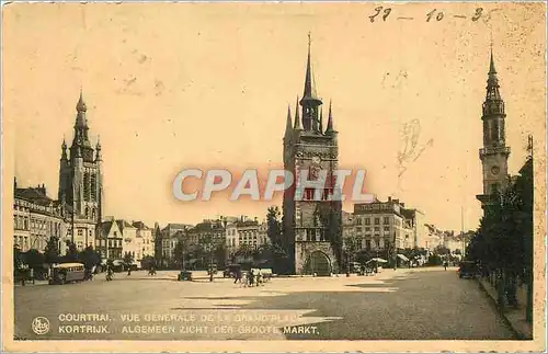 Cartes postales Courtrai Vue generale de la grand place