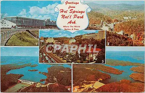 Cartes postales Greetings from Hot Springs Natl Park Ark Where the World Bath Plays