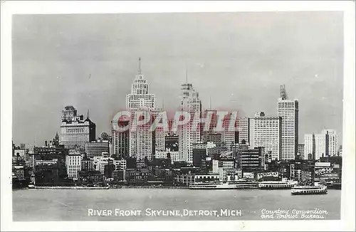 Ansichtskarte AK River Front Skyline Detroit Mich