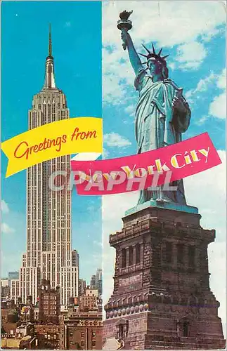 Cartes postales New York City Statue of Liberty Empire State Building