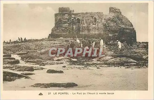 Cartes postales Le Portel Le Fort de l'Heurt a maree basse