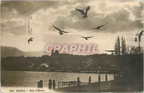 Cartes postales Geneve Soir d'Hiver