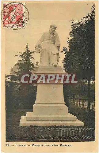 Cartes postales Lausanne Monument Vinet Place Montbenon