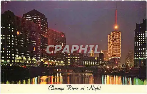 Moderne Karte Chicago River at Night Chicago Illinois