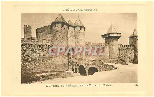 Cartes postales Cite de Carcassonne L'Entree du Chateau et la Tour du Major