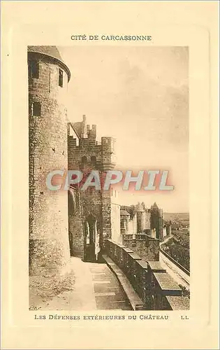 Cartes postales Cite de Carcassonne Les defenses exterieures du Chateau