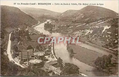 Ansichtskarte AK Le Franche Comte Besancon Vallee du Doubs a Velotte l'Ile Malpas et route de Lyon