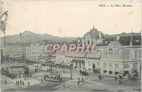 Ansichtskarte AK Nice La Place Massena Tramway