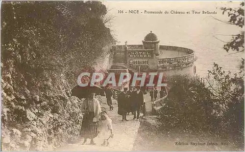 Cartes postales Nice Promenade du Chateau et Tour Bellanda Hotel Suisse