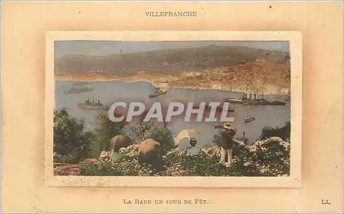 Cartes postales Villefranche La Rade un jour de fet Bateaux