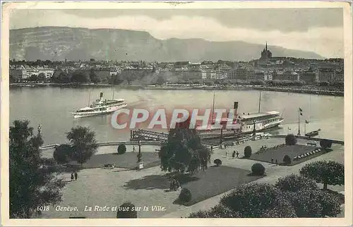 Ansichtskarte AK Geneve La Rade et vue sur la Ville Bateau