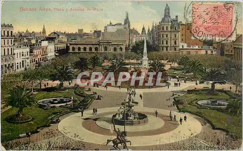 Cartes postales Buenos Aires Plaza y Avenios de Mayo