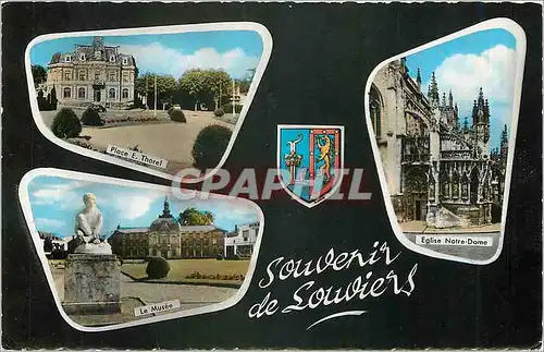 Cartes postales moderne LOUVIERS Souvenir Place E Thorel Le musee Eglise Notre Dame