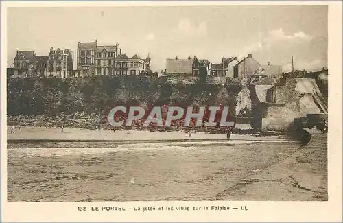 Ansichtskarte AK Le PORTEL La Jetee et les villas sur la Falaise