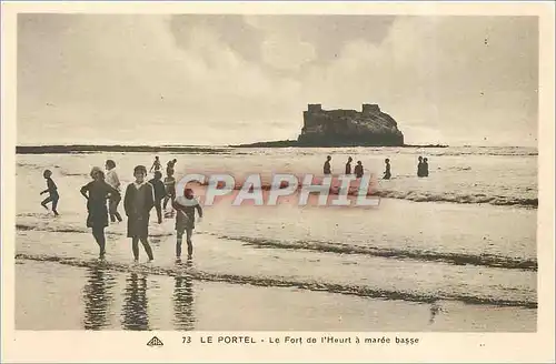 Cartes postales Le PORTEL Le Fort de l'Heurt a maree basse Enfants