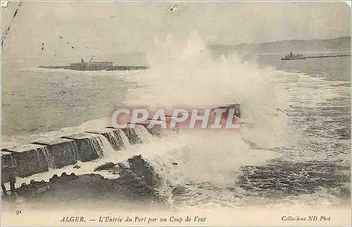 Ansichtskarte AK ALGER L'entree du port par un Coup de Vent